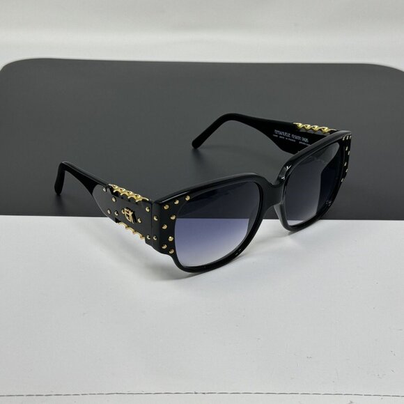 Vintage 1970\'s EK EMMANUELLE KHANH Black Gold  SUNGLASSES 2020 Tso 16 main image 4